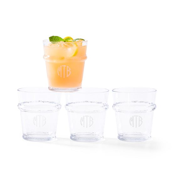 Hammered Outdoor Lowball Glasses, Set of 4