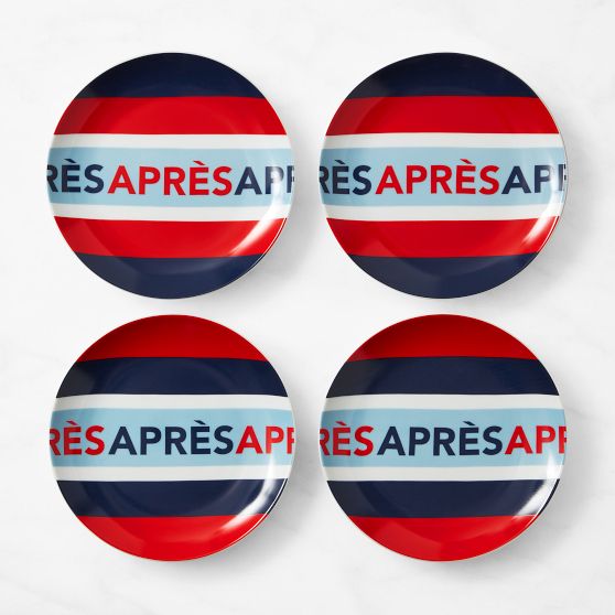 Williams Sonoma x Mark &amp; Graham Apr&#232;s Ski Appetizer Plate, Set of 4