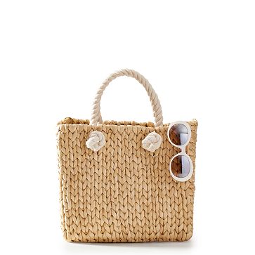 Handwoven Straw Tote With Rope Handle