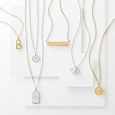Sarah Chloe Single Initial Disc Necklace