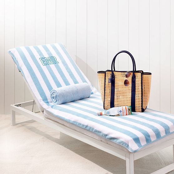 Cabana Stripe Lounge Chair Towel Cover