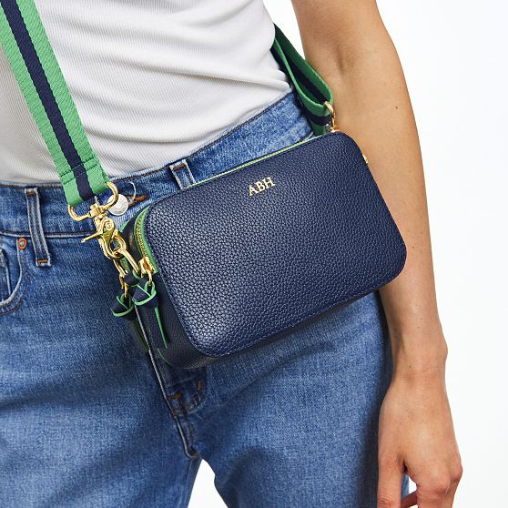 Sophie Double Zip Leather Crossbody Bag