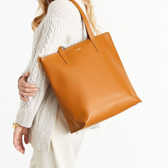 Everyday Italian Leather Zipper Tote