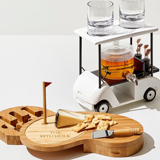 Golf Cheese Board and Knives Set