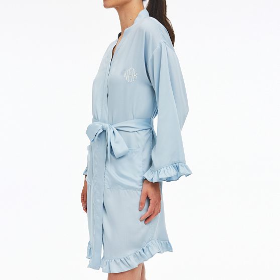 Ruffle Sateen Robe