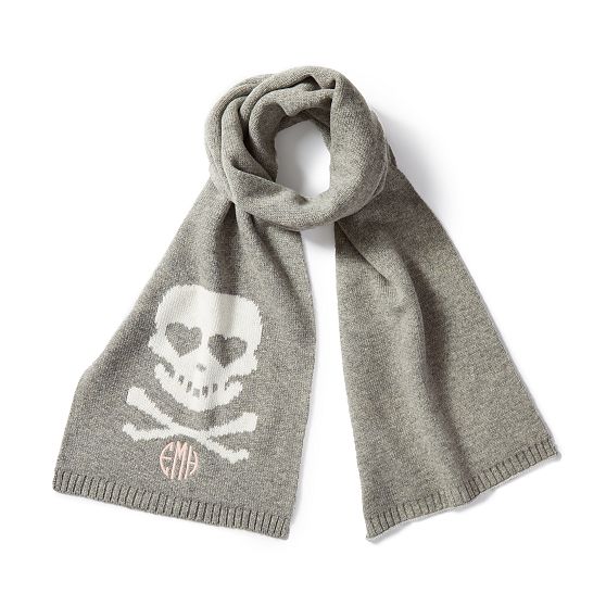 Skull and Crossbones Knitted Scarf