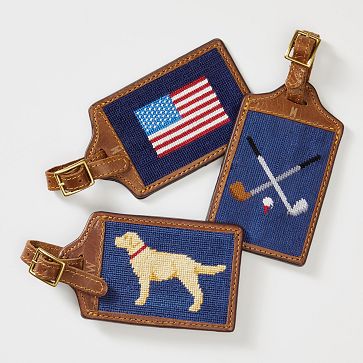 Smathers & Branson Needlepoint Luggage Tag