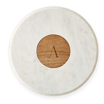 Wood and Marble Lazy Susan