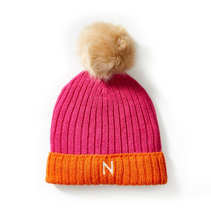 Kids Colorful Pom Pom Hat