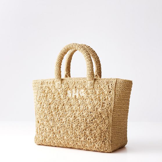 Antibes Handwoven Raffia Tote