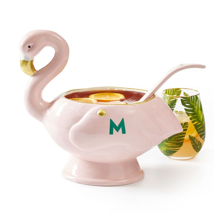 Flamingo Punch Bowl and Ladle Set