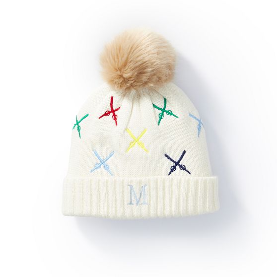 Kids Embroidered Ski Pom Pom Hat&#160;