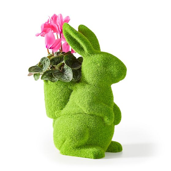 Flocked Bunny Planter