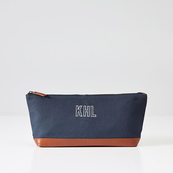 Canvas and Leather Travel Pouch