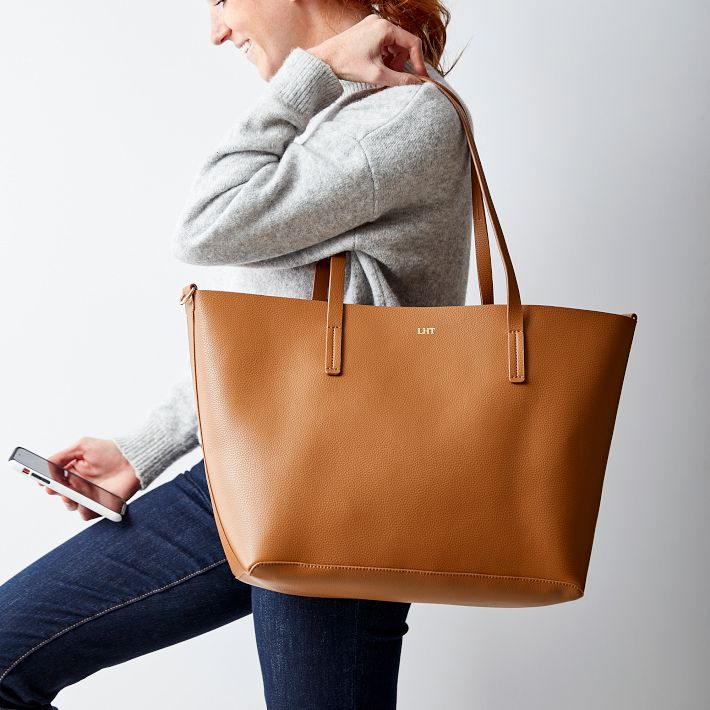 Pebbled Vegan Leather Tote