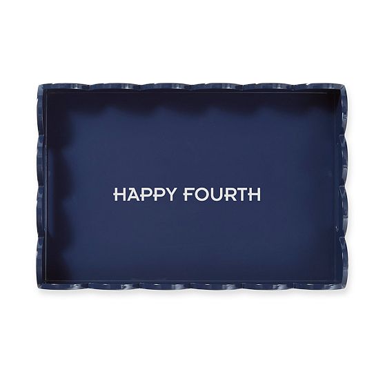 Scalloped Lacquer Serving Tray