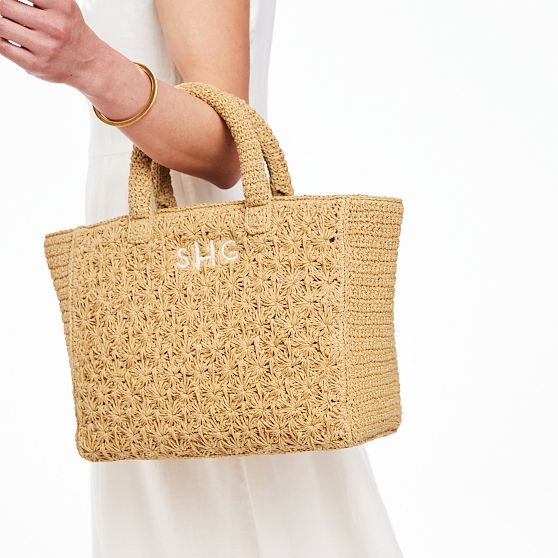 Antibes Handwoven Raffia Tote