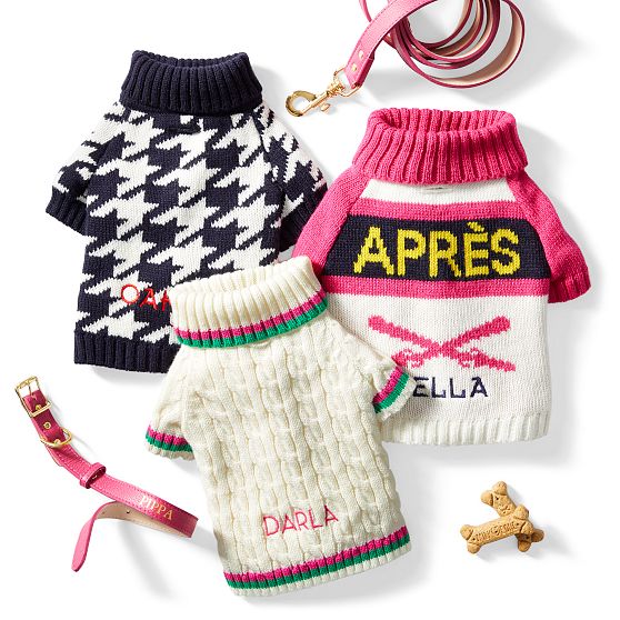 Striped Cable Knit Dog Sweater