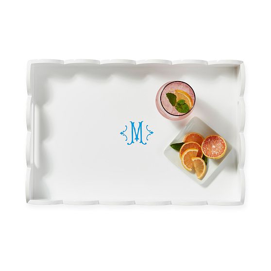 Scalloped Lacquer Serving Tray