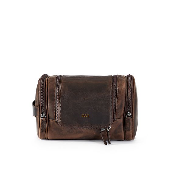 Graham Leather Hanging Toiletry Bag