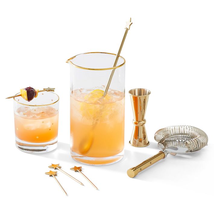 Gold Star Lowball Glasses, Set of 4