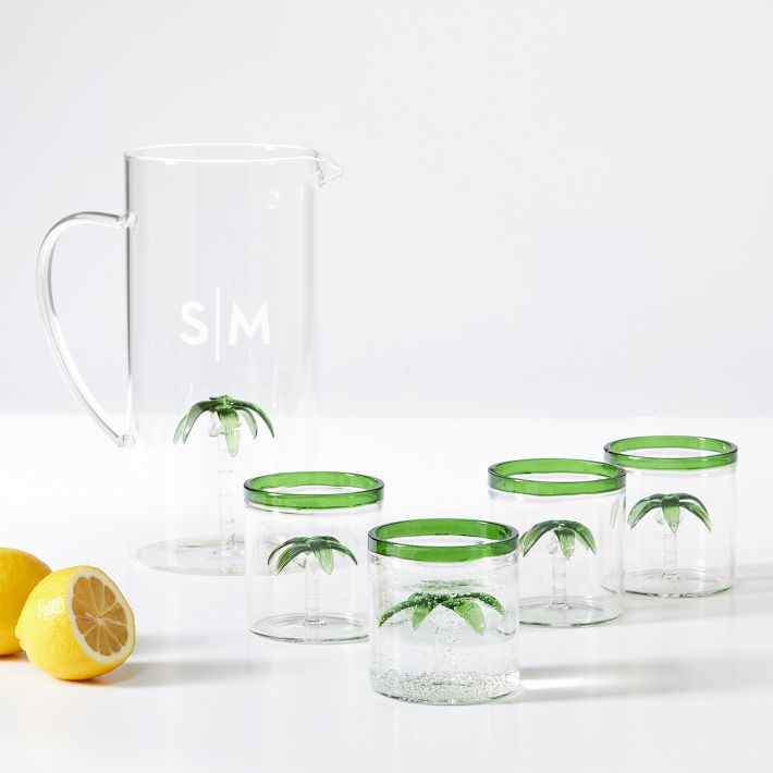 Palm Tree Pitcher and Glasses Set