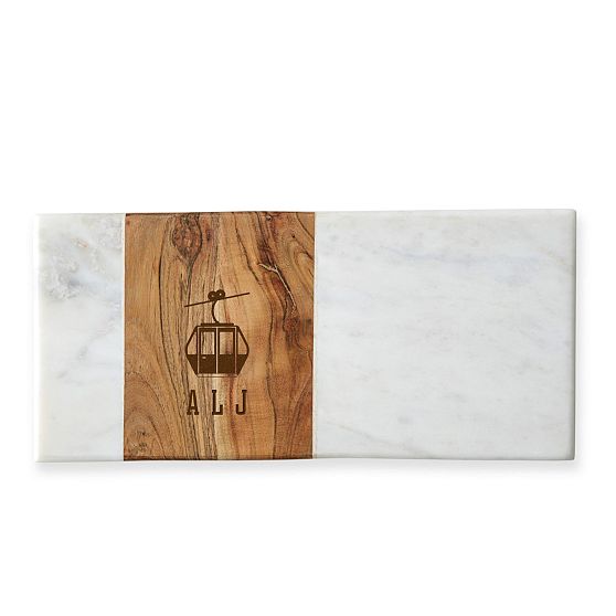 Wood and Marble Rectangle Cheese Board