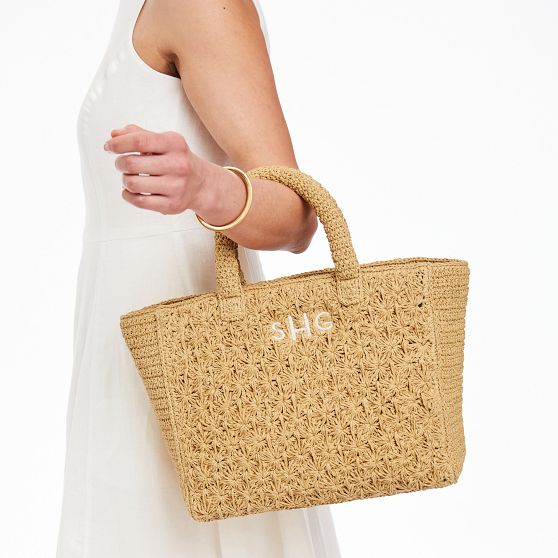 Antibes Handwoven Raffia Tote