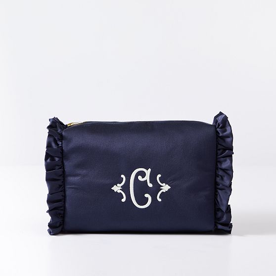 Ruffle Sateen Pouch