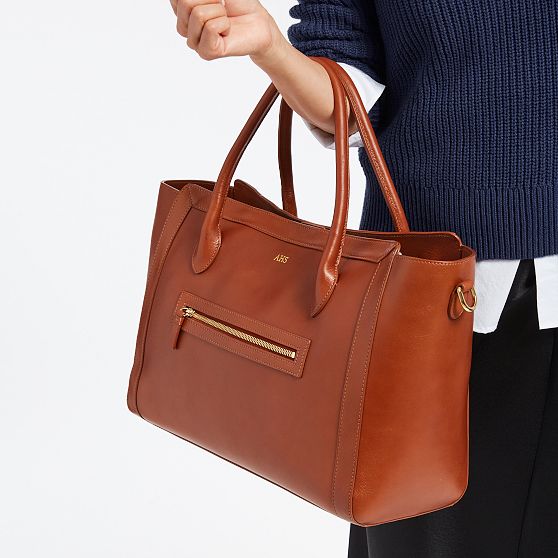 Zoe Leather Work Tote