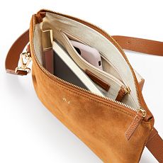 ショルダーバッグ・ポシェット Margaret suede cross bag brown Margot New York Brown Leather Zip Top Crossbody Bag - Same