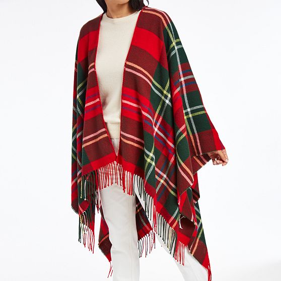 Italian Plaid Poncho