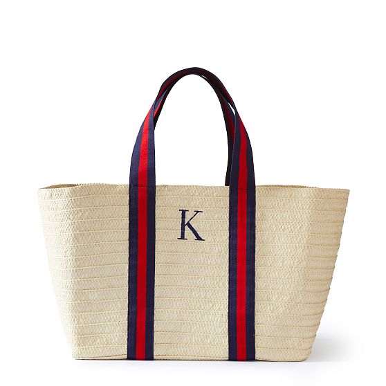 Oversized Ribbon Straw Beach Tote