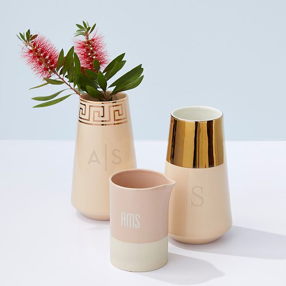 Gold Dipped Ceramic Vase