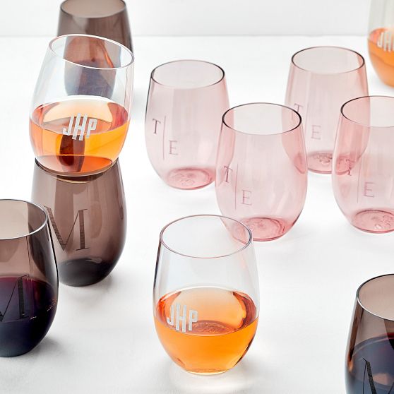 Outdoor Stemless Wine Glasses, Set of 4