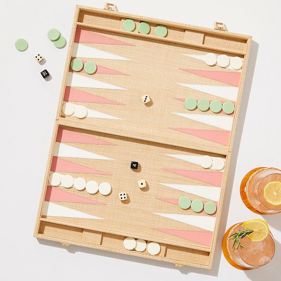 Raffia Backgammon Game Set