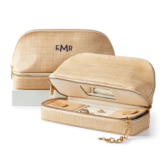 Raffia Dual Travel Organizer