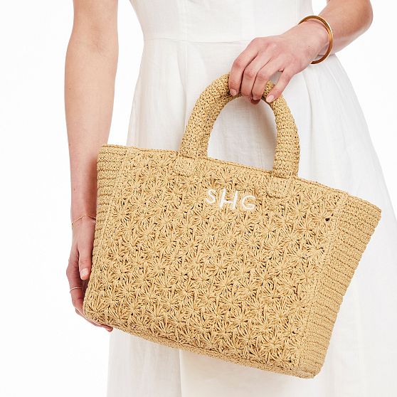 Antibes Handwoven Raffia Tote