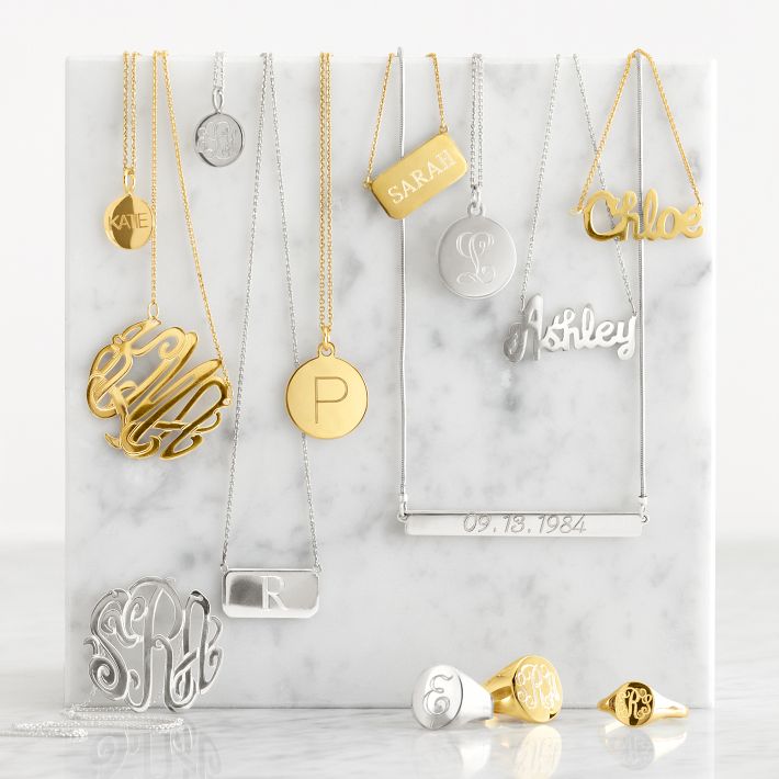 Sarah Chloe Izara Cutout Monogram Necklace | Mark and Graham