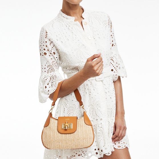 Bamboo Raffia Shoulder Bag