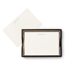Letterpress Memo Cards in Leather Holder