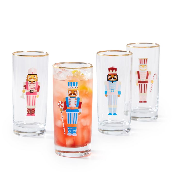 Nutcracker High Ball Glasses, Set of 4