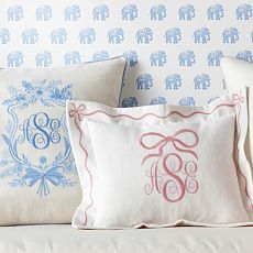 Bespoke Embroidered Bow Pillow Cover