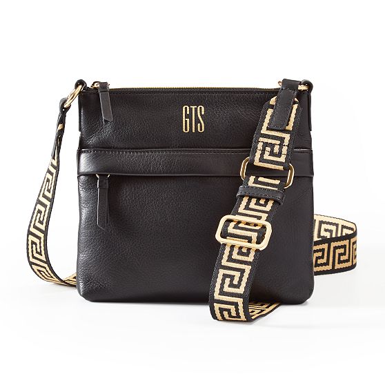 Build Your Bag Crossbody Strap, Greek Key Twill