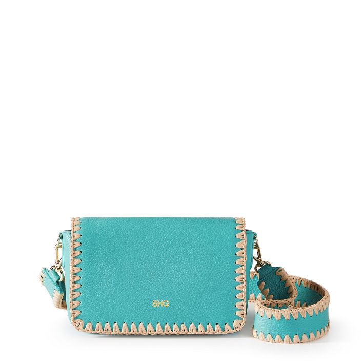 Handwoven Raffia Leather Crossbody Bag | Mark and Graham