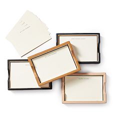 Letterpress Memo Cards in Leather Holder