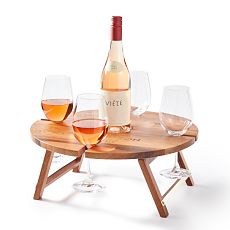 Wood Portable Wine Picnic Table