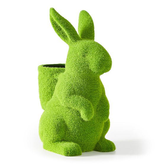 Flocked Bunny Planter