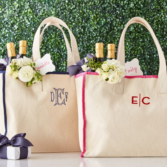 Personalized Colour Trim Canvas Tote