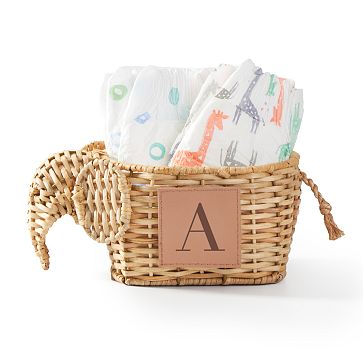 Elephant Wicker Basket